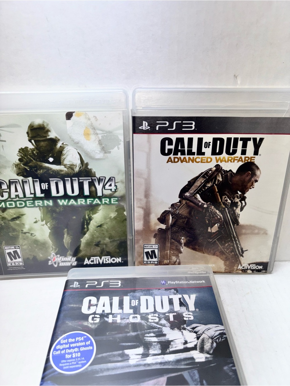 Call of Duty Modern Warfare, Ghosts, Advanced Warfare PS3 Games lot of 3